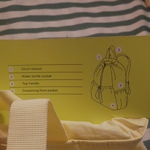 Yellow Drawstring Backpack - Picture 3 of 5